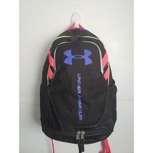 UNDER ARMOUR Backpack black neon color accents blue-purple pink green-yellow bag